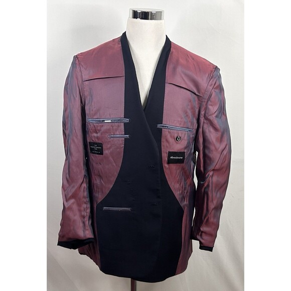 Combatant Gentlemen 44R Modern Fit Sport Coat Black Two Button Double Vented - Picture 7 of 8